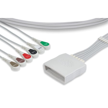 Philips Compatible ECG Telemetry Leadwire - 6 Leads Snap